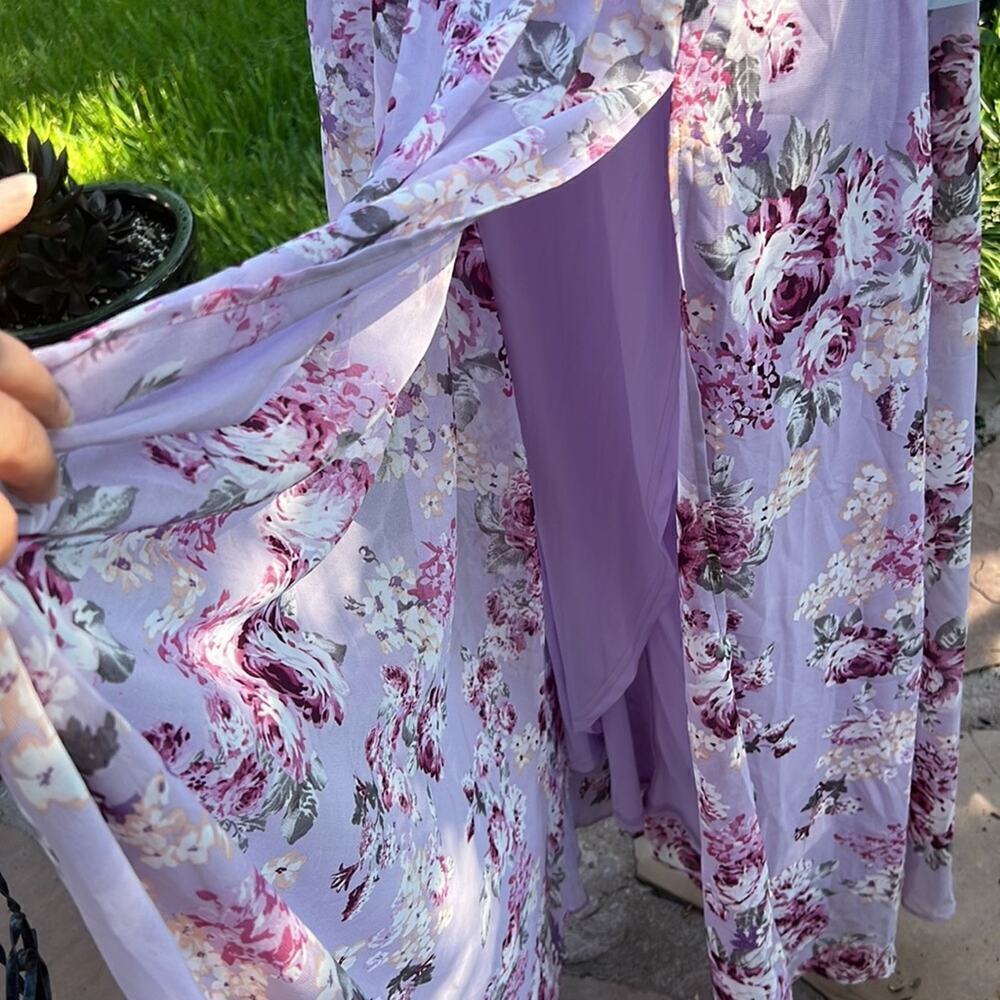 New Lulu’s Garden Meandering Maxi Floral Dress Flowy Wedding Guest V neck - Picture 8 of 11